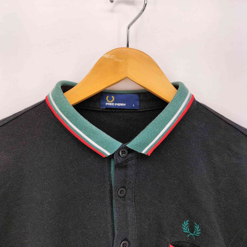 フレッドペリー FRED PERRY 鹿の子 チップライン クレリック ポケット ポロシャツ メンズ import:L