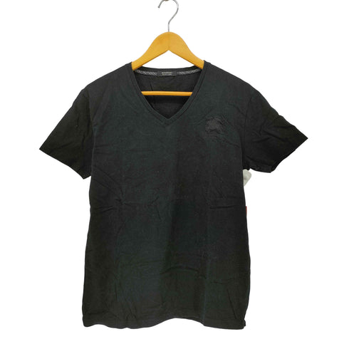 バーバリーブラックレーベル BURBERRY BLACK LABEL ロゴ 刺繍 Vネック S/S Tシャツ メンズ JPN:3
