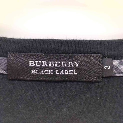 バーバリーブラックレーベル BURBERRY BLACK LABEL ロゴ 刺繍 Vネック S/S Tシャツ メンズ JPN:3