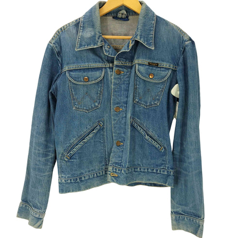 ラングラー Wrangler 70-80S MADE IN N.Z ニュージーランド製 刺繍 カスタム LOT 12002 14OZ ALL COTTON SANFORIZED デニム トラッカー ジャケット メンズ US:42