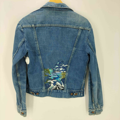 ラングラー Wrangler 70-80S MADE IN N.Z ニュージーランド製 刺繍 カスタム LOT 12002 14OZ ALL COTTON SANFORIZED デニム トラッカー ジャケット メンズ US:42