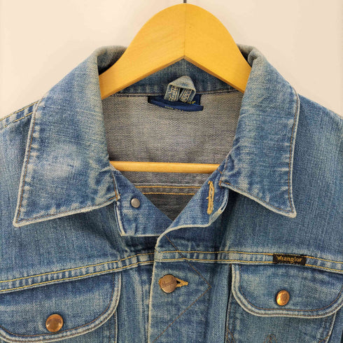ラングラー Wrangler 70-80S MADE IN N.Z ニュージーランド製 刺繍 カスタム LOT 12002 14OZ ALL COTTON SANFORIZED デニム トラッカー ジャケット メンズ US:42