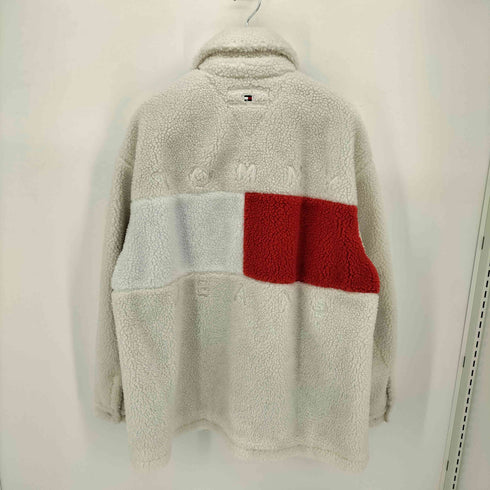 トミージーンズ tommy jeans 両面 ロゴ ナイロン ボア 切り替え コート メンズ import:M