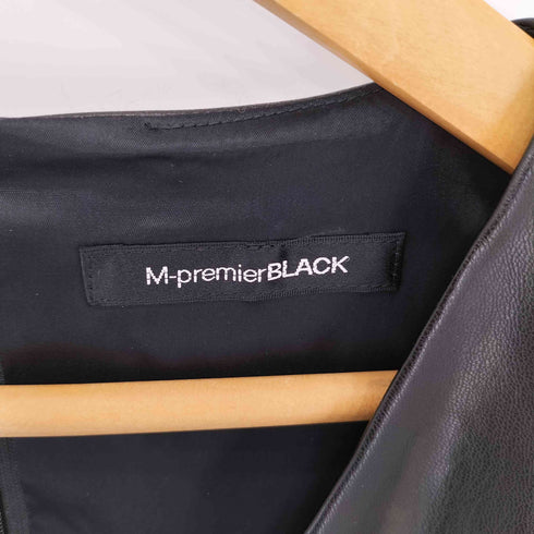 エムプルミエブラック M-premier BLACK フェイクラムスキンレザージャンパースカート レディース 38