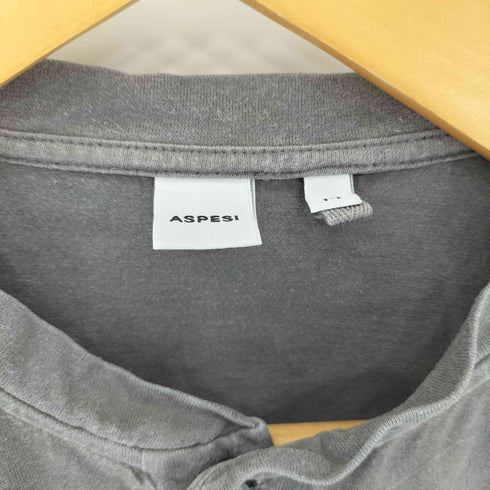 アスペジ ASPESI コットン ヘンリーネック 長袖ポロシャツ レディース import:M