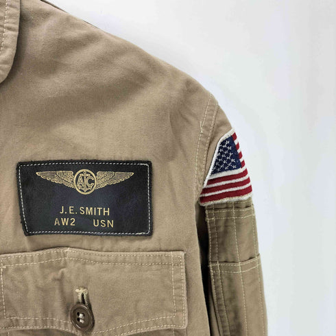 バズリクソンズ BUZZ RICKSONS JACKET FLYING VERY LIGHT MFG. CO. 社製 VP-24部隊 星条旗 バットマン 死神 アメトラ 刺繍 カスタム サマー フライト ジャケット CONMAR ジップ メンズ US:34