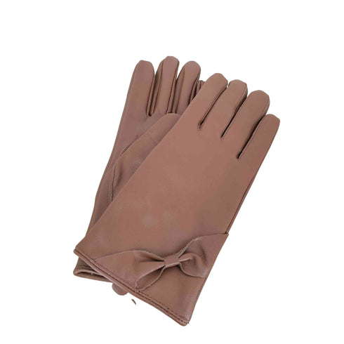 FIRST PURE lamb leather リボンデザイン レザーグローブ レディース FREE