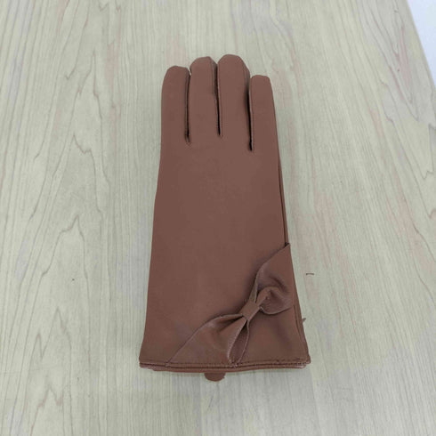 FIRST PURE lamb leather リボンデザイン レザーグローブ レディース FREE