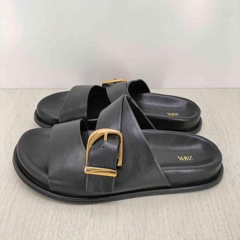 ザラ ZARA バックル フラットサンダル レディース EUR:37