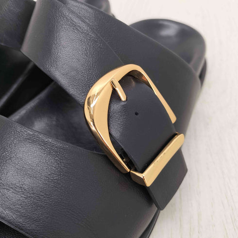 ザラ ZARA バックル フラットサンダル レディース EUR:37