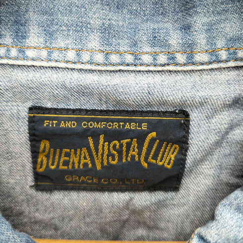 VUENA VISTA CLUB キャラクタープリント ハーフジップ デニムシャツ talonジップ メンズ JPN:M