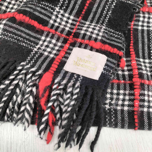 ヴィヴィアンウエストウッドアクセサリー Vivienne Westwood Accessories ノバチェック柄フリンジマフラー レディース