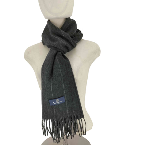 アクアスキュータム AQUASCUTUM ストライプ柄フリンジマフラー メンズ