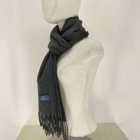 アクアスキュータム AQUASCUTUM ストライプ柄フリンジマフラー メンズ