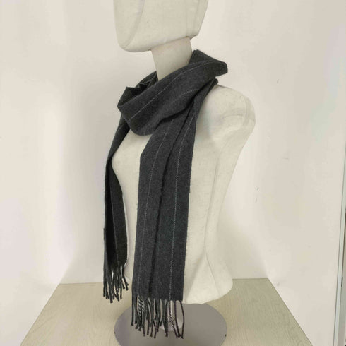 アクアスキュータム AQUASCUTUM ストライプ柄フリンジマフラー メンズ