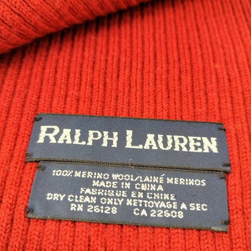 ラルフローレン RALPH LAUREN ウールリブ編みマフラー メンズ