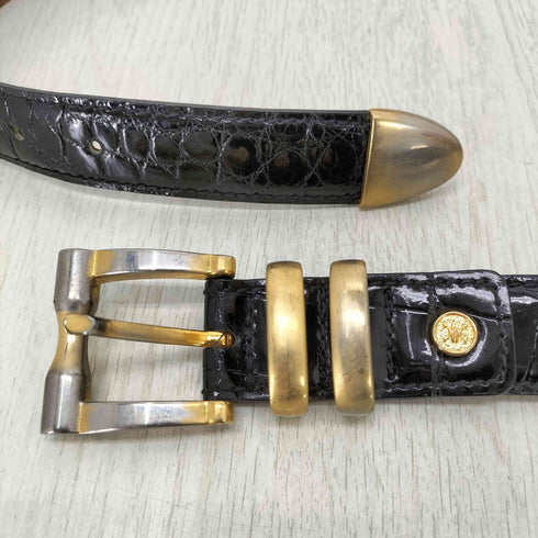 KWANPEN クロコダイル レザー ベルト メンズ