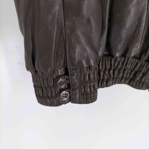 フランス製 裏地カシミヤ レザーファージャケット メンズ 48