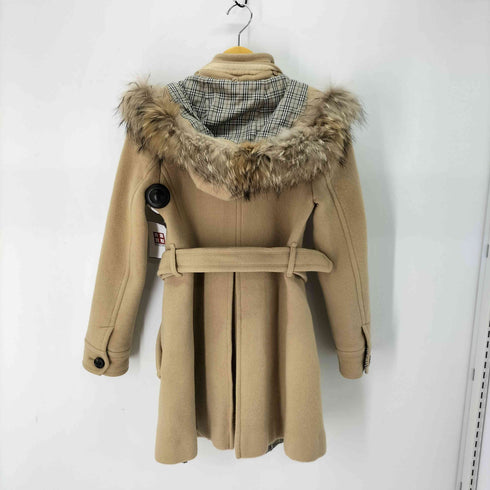 バーバリーブルーレーベル BURBERRY BLUE LABEL 裏地チェック セミロングコート レディース JPN:40