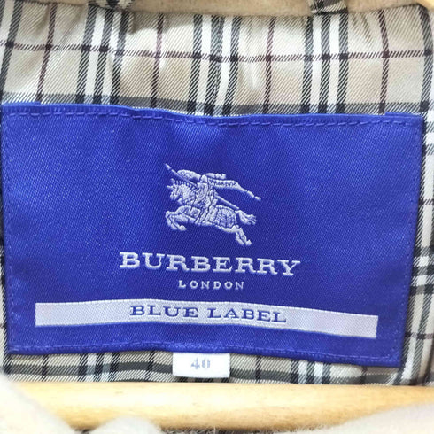 バーバリーブルーレーベル BURBERRY BLUE LABEL 裏地チェック セミロングコート レディース JPN:40