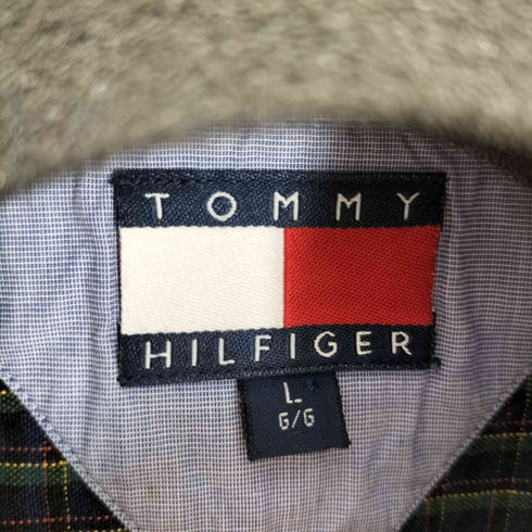トミーヒルフィガー TOMMY HILFIGER ロゴ刺繍 ボタンダウンチェックシャツ メンズ import:L