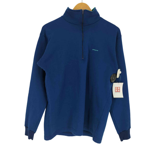 パタゴニア patagonia 80-90S USA製 ロゴ刺繍 裏起毛 紙タグ プルオーバー ハーフジップ フリースジャケット メンズ import:M