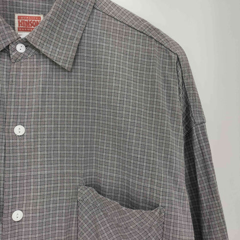 ヒンソン HINSON 25ss シワ加工 レギュラーカラー ロングスリーブチェックシャツ メンズ import:L