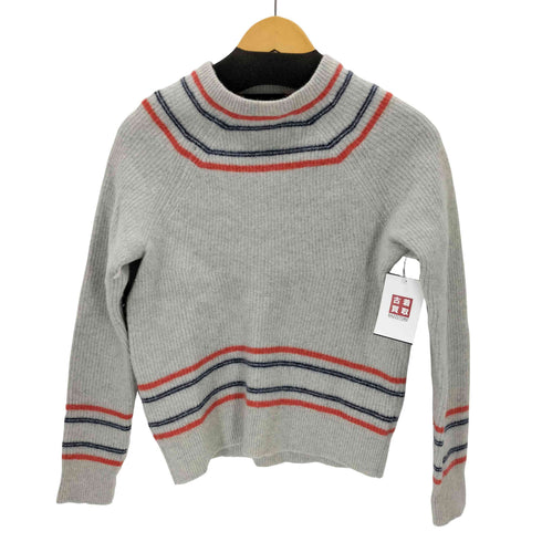 ブルックスブラザーズ BROOKS BROTHERS ラムズウール ジオメトリックストライプ ラグランスリーブ クルーネックセーター レディース import:M