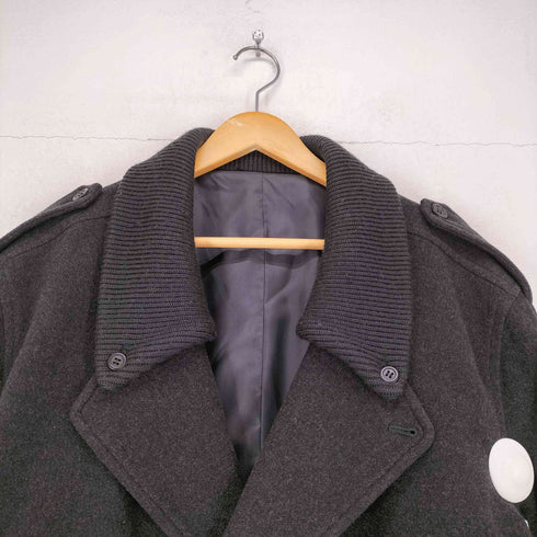 dolcis cashmere カシミヤ混エポレット付襟ニットピーコート メンズ M