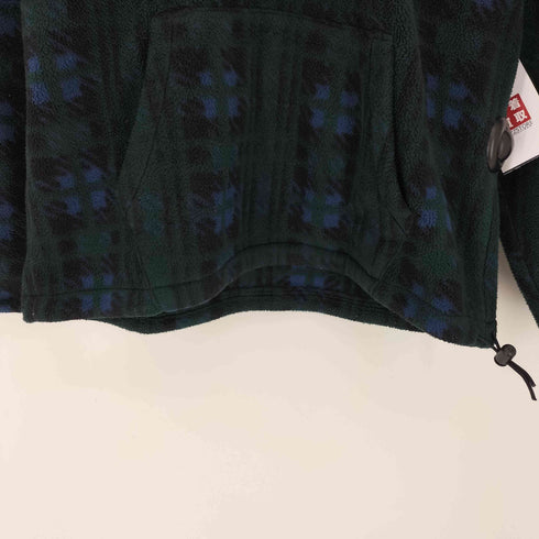エルエルビーン L.L.Bean 80S USA製 総柄 ドローコード フーディー ハーフボタン プルオーバー フリースジャケット メンズ import:M