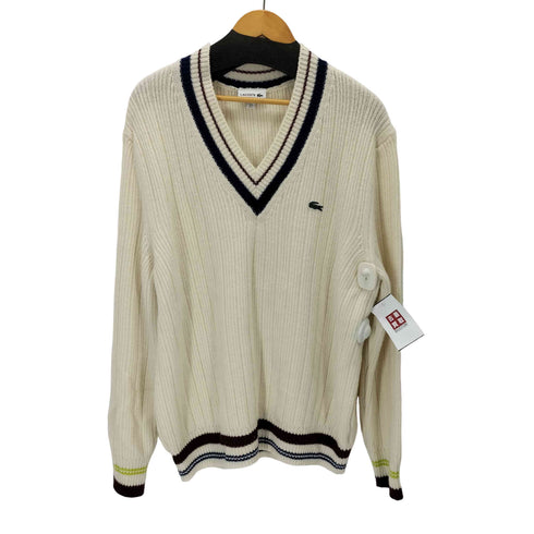 ラコステ LACOSTE Vネックリブニットセーター メンズ import:L
