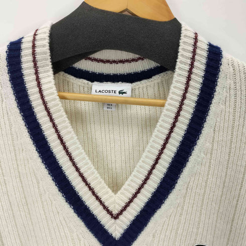 ラコステ LACOSTE Vネックリブニットセーター メンズ import:L
