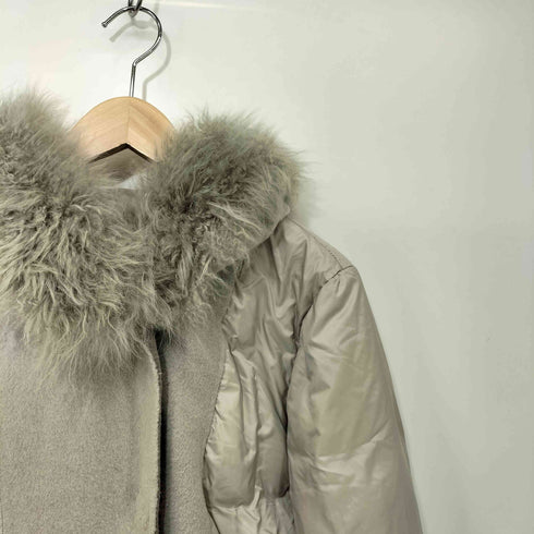 ギャバジンケーティー Gabardine K.T カシミヤゴート混ファー ウール切替 ダウンコート レディース