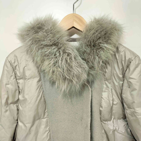 ギャバジンケーティー Gabardine K.T カシミヤゴート混ファー ウール切替 ダウンコート レディース