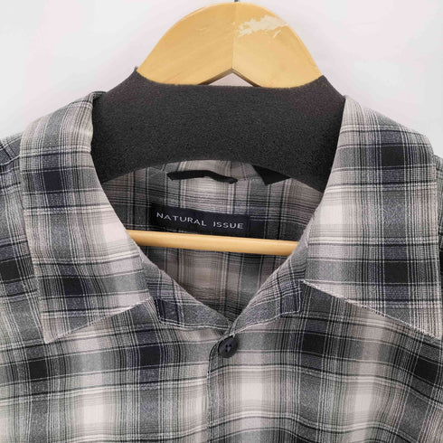 ナチュラルイシュー NATURAL ISSUE 90s レーヨン混 オンブレチェック ボックスオープンカラーシャツ メンズ JPN:XL