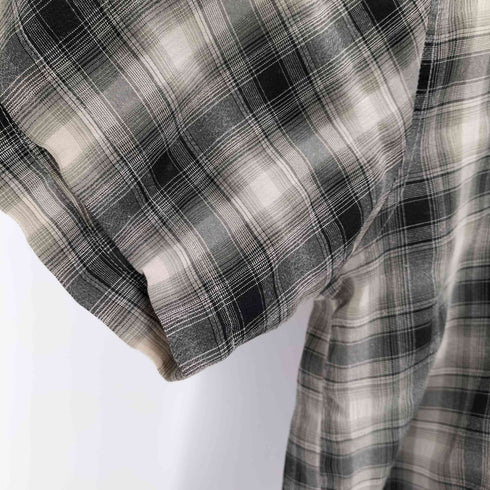 ナチュラルイシュー NATURAL ISSUE 90s レーヨン混 オンブレチェック ボックスオープンカラーシャツ メンズ JPN:XL