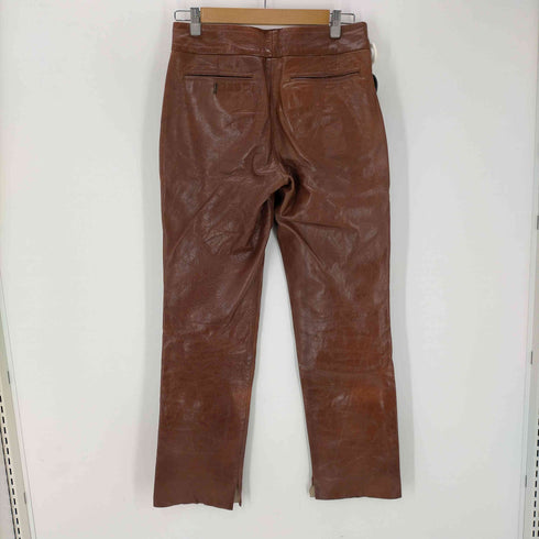 マサキマツシマ MASAKI MATSUSHIMA 90-00S ゴート レザー 山羊革 カットオフ ストレート パンツ メンズ JPN:2