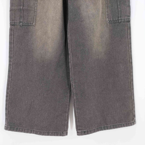 Classical Origin ウォッシュド加工ブラックデニムカーゴパンツ メンズ JPN:M
