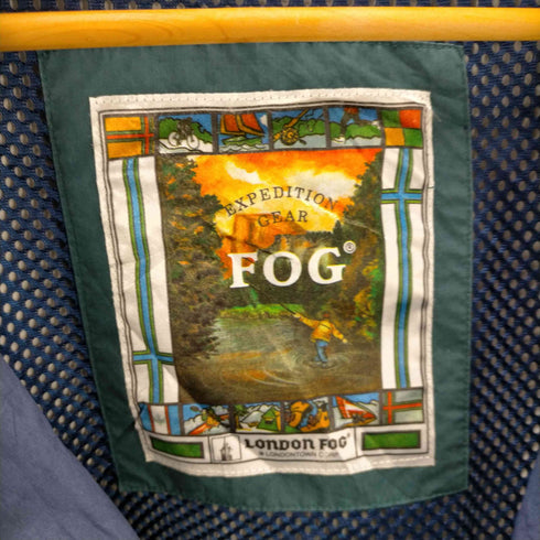ロンドンフォグ LONDON FOG 80-90S OLD 英国製 裏地メッシュ 比翼 フルジップ シェル ブルゾン ジャケット メンズ import:L
