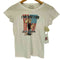 JUNR YOOD USA製 米国国旗 I YAM WHAT I YAM ラインストーン ダメージ加工 S/S クルーネック Tシャツ レディース import:S