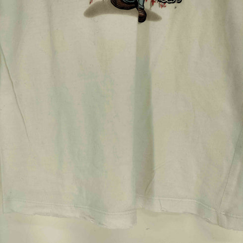 JUNR YOOD USA製 米国国旗 I YAM WHAT I YAM ラインストーン ダメージ加工 S/S クルーネック Tシャツ レディース import:S