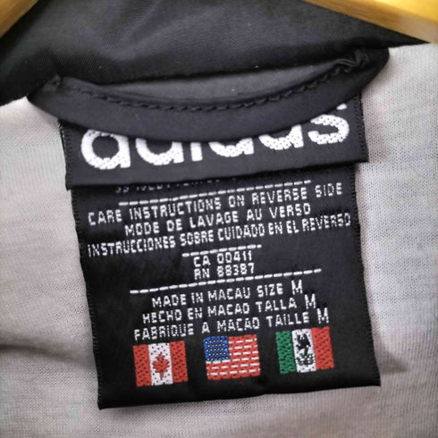 アディダス adidas 90S 万国旗 刺繍 タグ バイカラー スイッチング ストライプライン ナイロン トラック ブルゾン ジャケット メンズ import:M