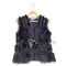 SPLEN DEUR rabbit fur ラビットファー切替レースデザインベスト レディース M