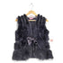 SPLEN DEUR rabbit fur ラビットファー切替レースデザインベスト レディース M