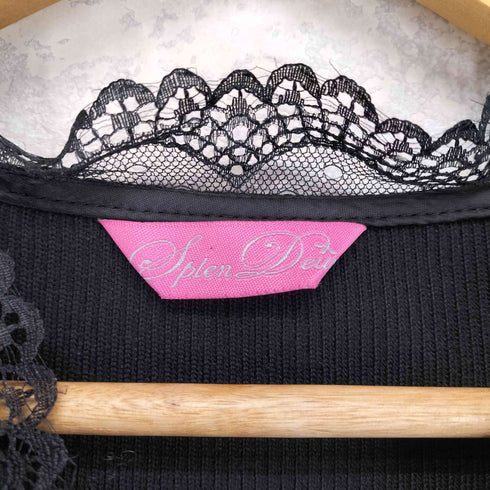 SPLEN DEUR rabbit fur ラビットファー切替レースデザインベスト レディース M