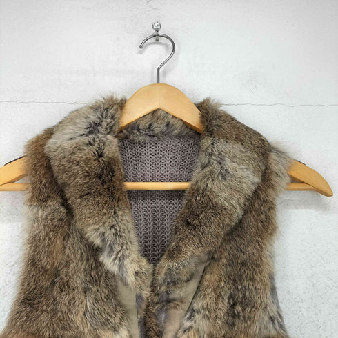 rabbit fur ラビットファー切替ベスト レディース M