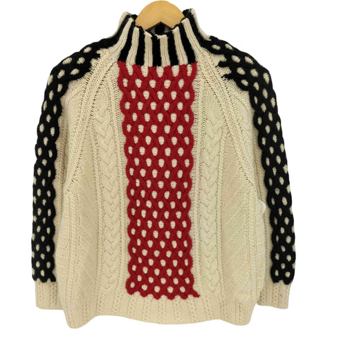 ニーマンマーカス Neiman Marcus 80-90s 香港製 カシミヤ100 ケーブル編み ハイネックニット レディース 1
