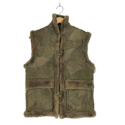 lamb leather 裏地ボアラムスエードベスト レディース M