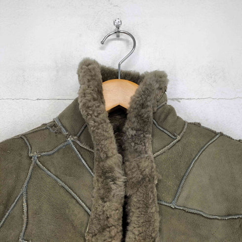 lamb leather 裏地ボアラムスエードベスト レディース M