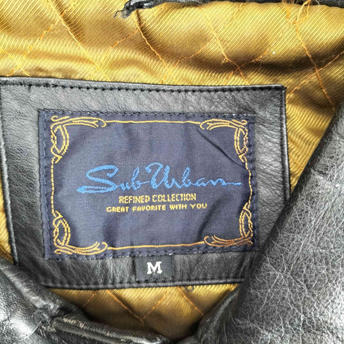 Sub urban cow leather 裏地キルティングカウレザーカーコート メンズ M